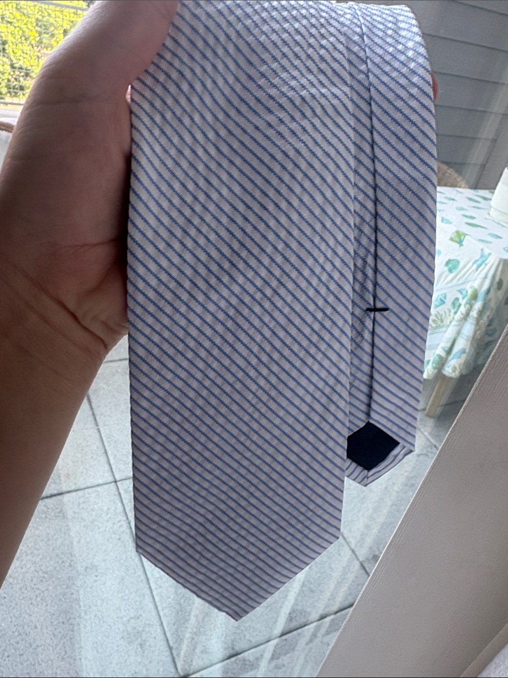 JCREW Classic White &blue Stripe Men's Tie